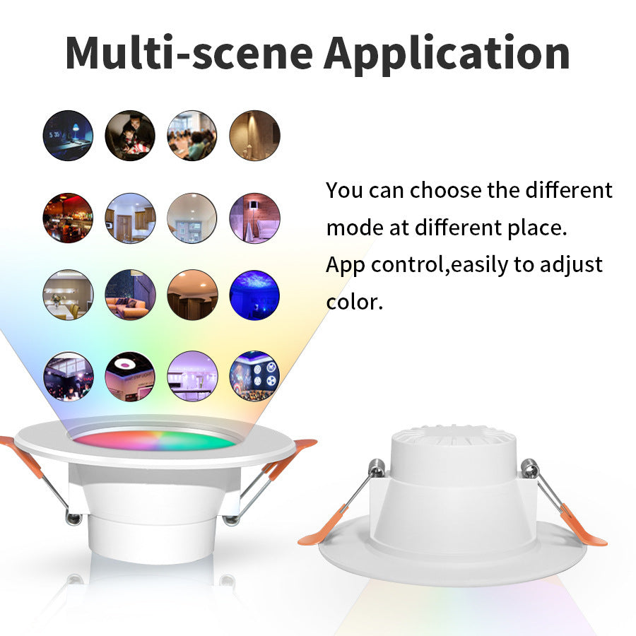 Graffiti Bluetooth Smart Downlight Voice Control Full Color Dimming Speaker Five-way Light