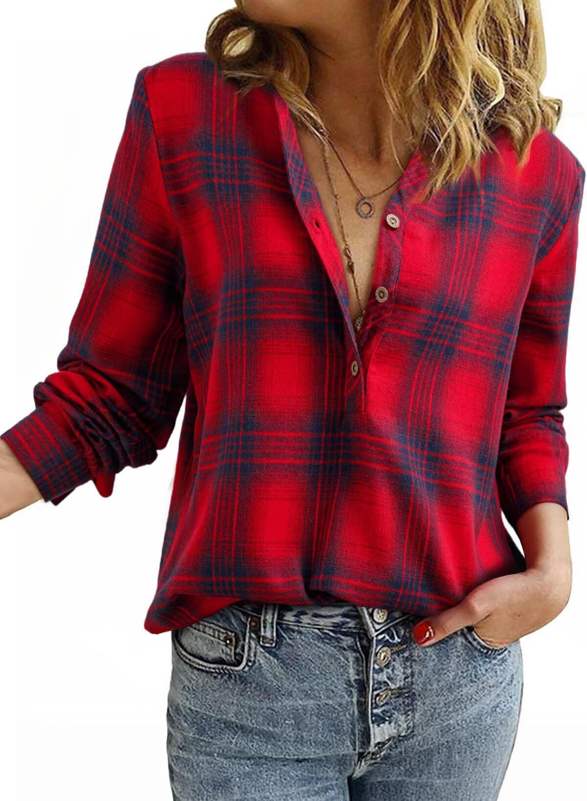 Casual Plaid Shirt For Women