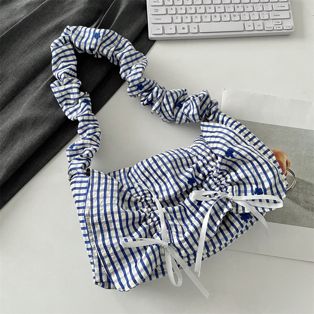 Women's Polyester Pleated Flip Shoulder Bag