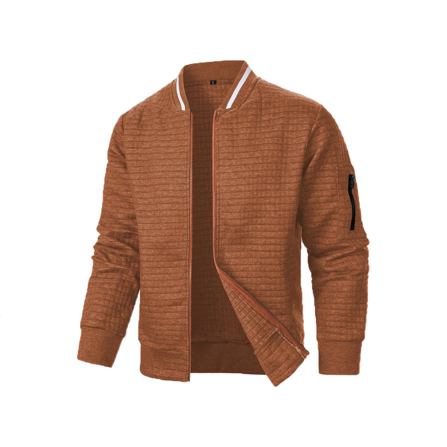 Mens Zip-Up Stand Collar Sweatshirt Jacket Athletic Comfort