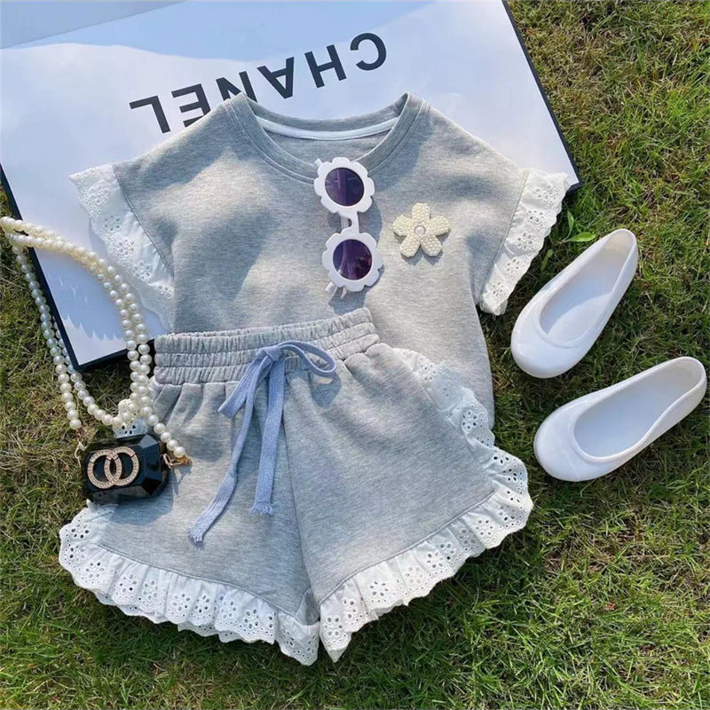 Summer Breeze: Girls’ Cotton Short Sleeve & Shorts Suit