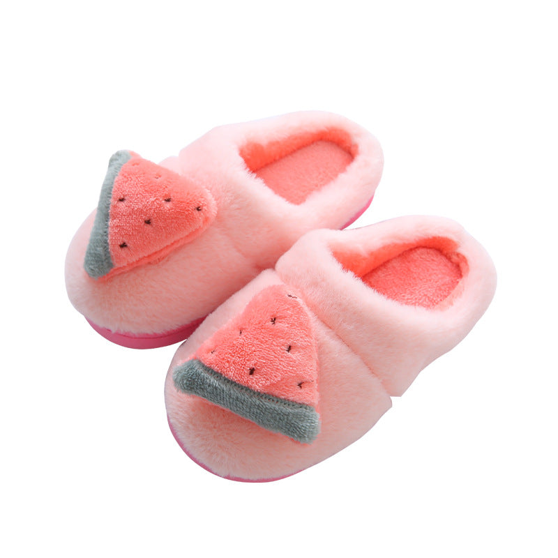 Children's fruit cotton slippers