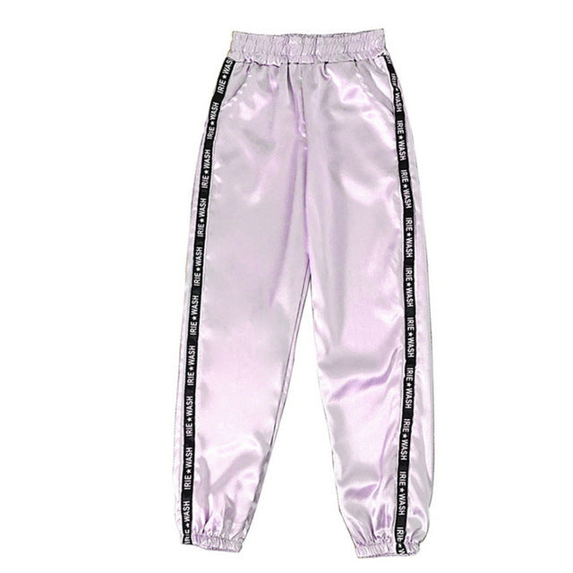 Webbing wide-leg pants