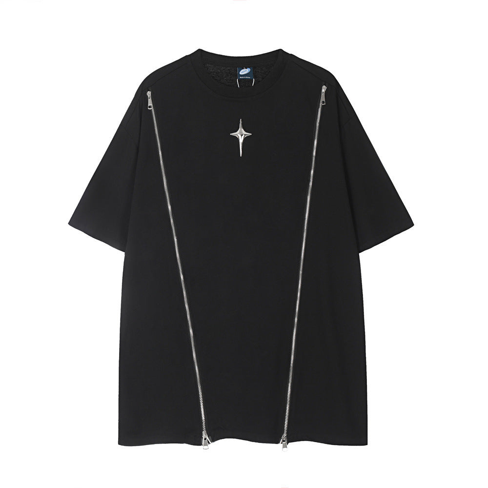 Cross Star Decorative Short-sleeved T-shirt Men