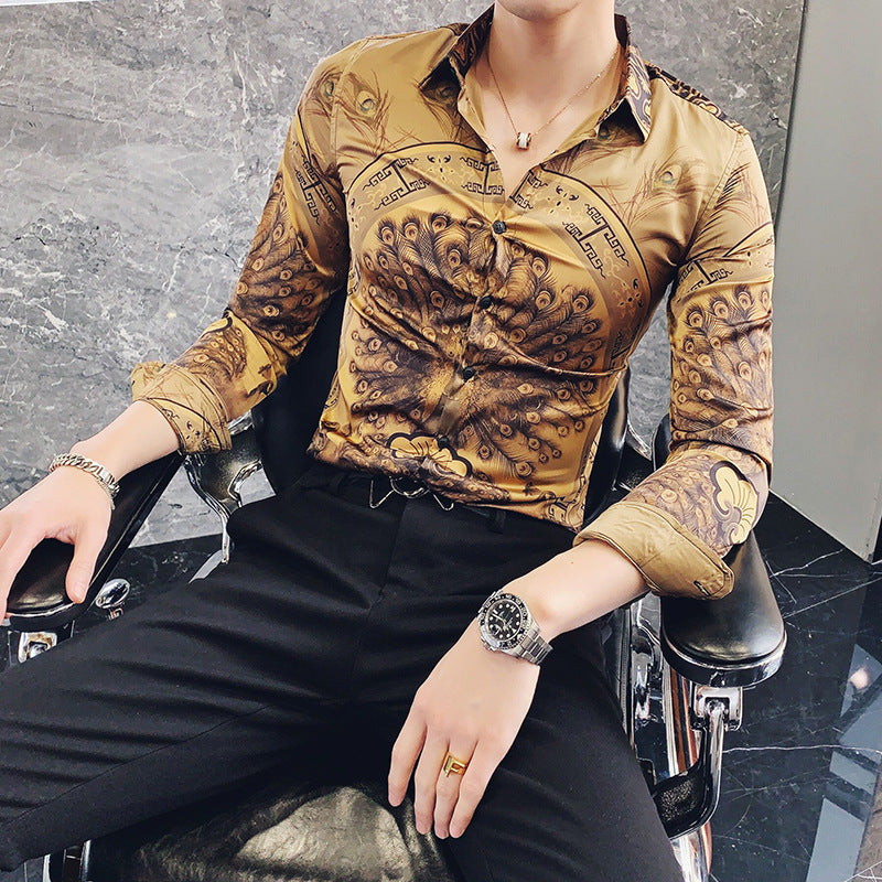 Korean Slim Long-Sleeve Shirt Tailored Urban Precision