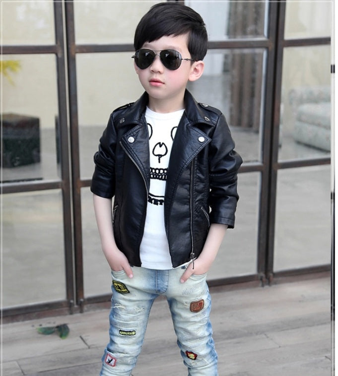 The Signature Biker: Children’s Heritage Leather Jacket