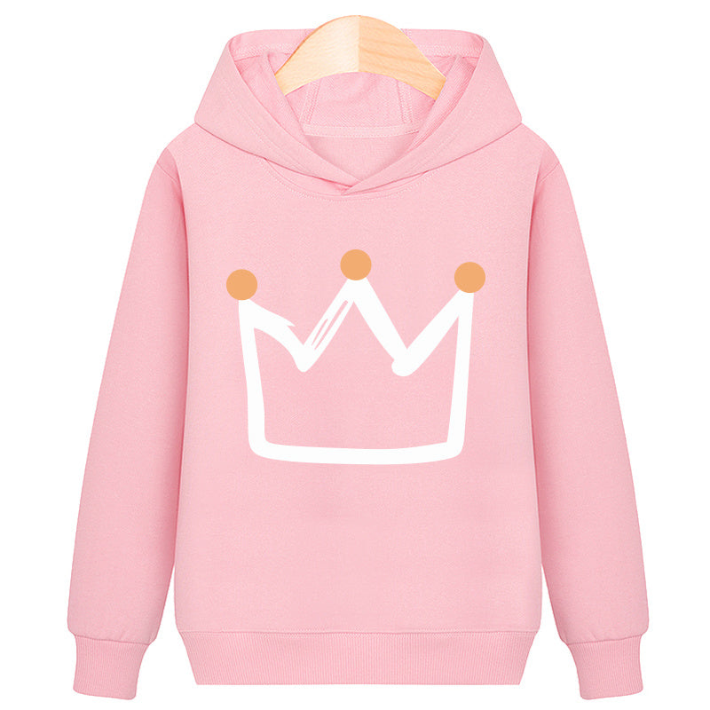 Royal Crest Hooded Velvet Plush Sweatshirt