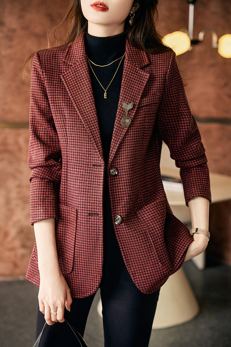 High-end Fashion Korean Style Temperament Leisure Thick Suit Top