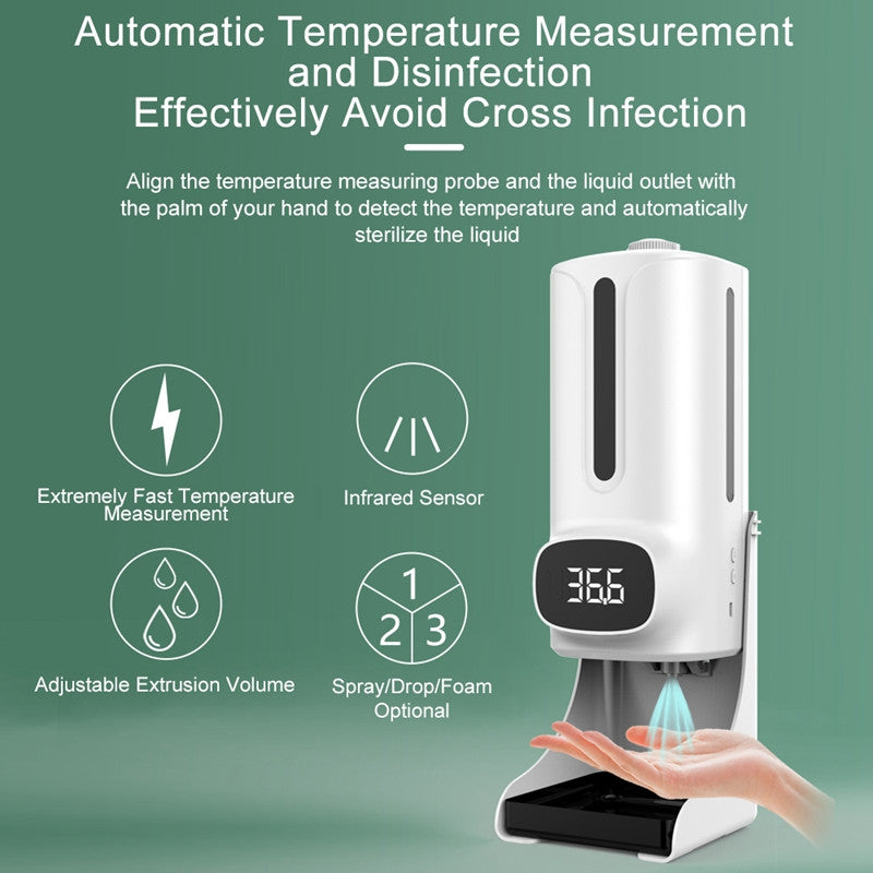 Touchless Smart Soap Dispenser with Integrated Infrared Thermometer