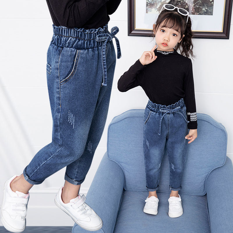 The Loose Denim: Spring Autumn Girls’ Loose Fit Jeans