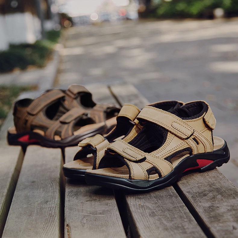 Roman Heritage: Outdoor Leather Roman-Style Sandals