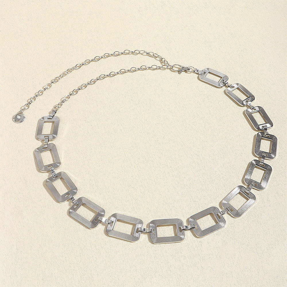 High-grade Metal Women's Hip Hop Style Decorative Waist Chain