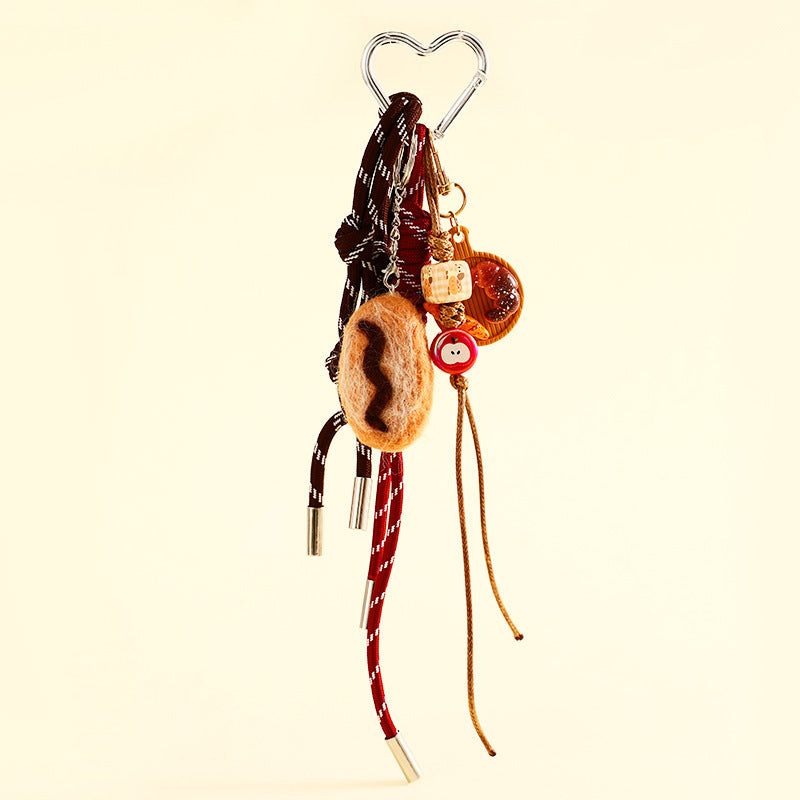 Felt Bread Keychain Accessories Schoolbag Pendant Small Jewelry