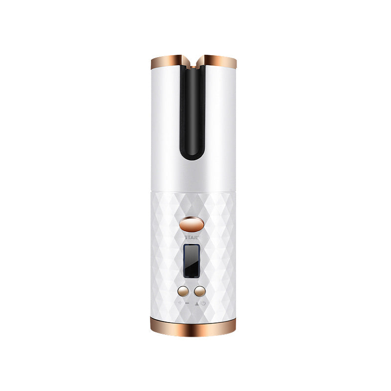 Rechargeable Auto-Rotating Hair Curler | LCD Display Ceramic Barrel Curling Iron for Women