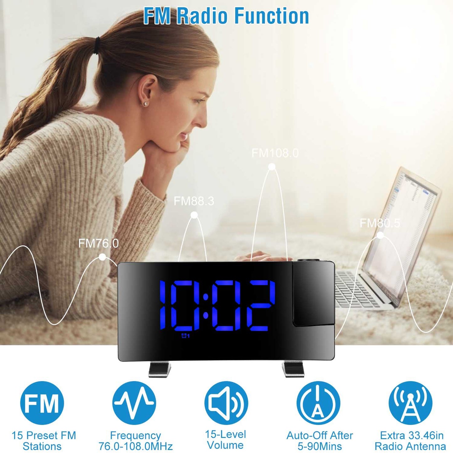 Celestial Projection: 180° Rotatable Laser Display & Radio