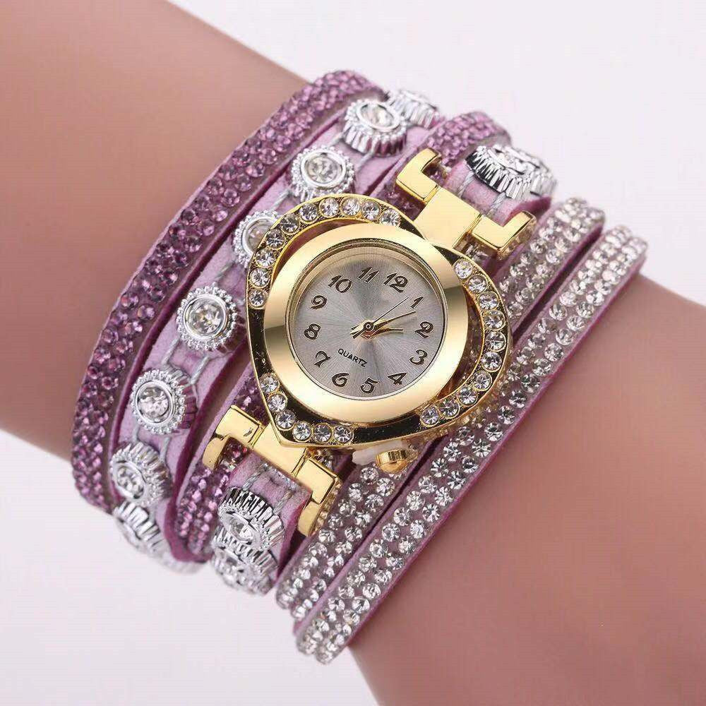 Personality Heart Shape With Diamond Dial Multi-color Bracelet