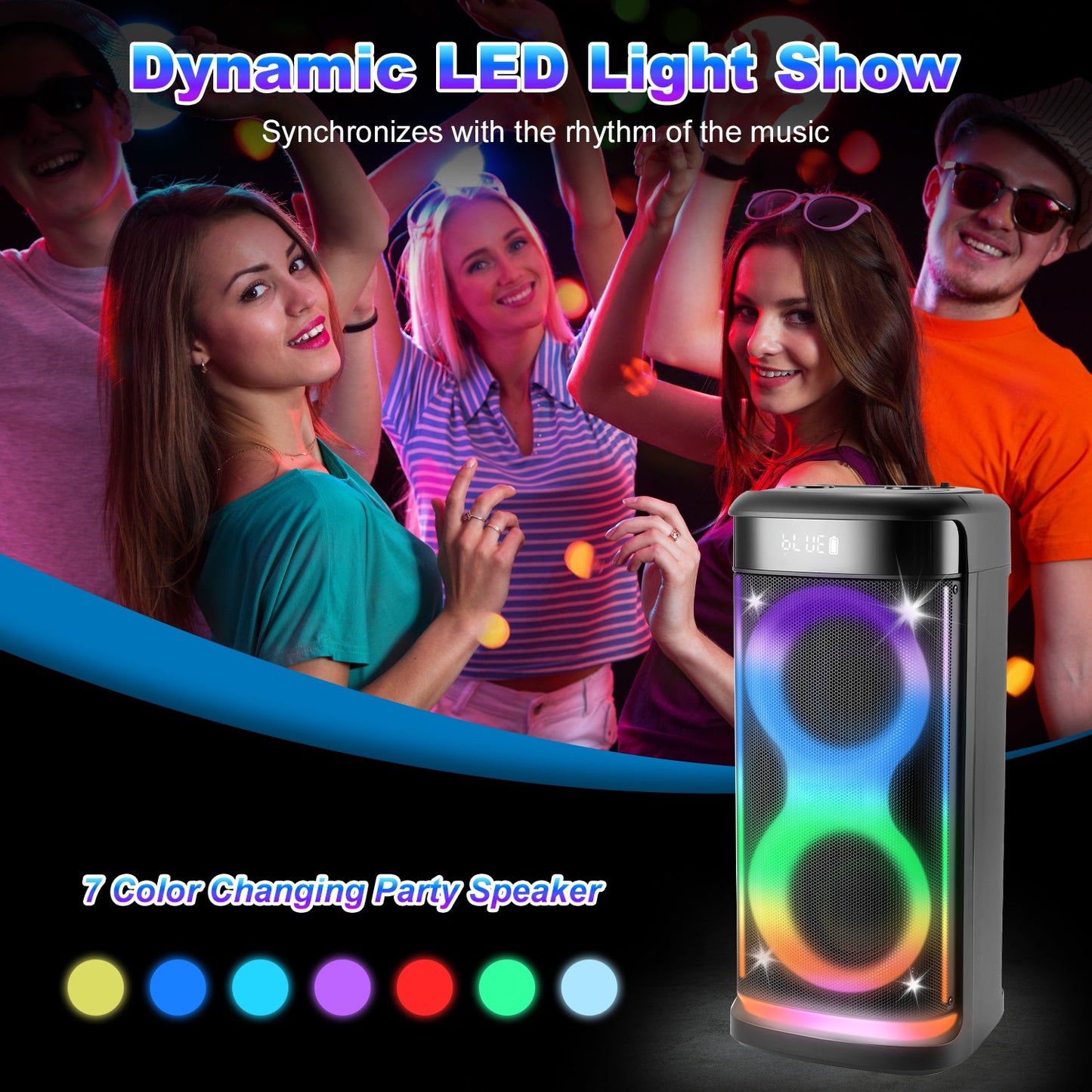 The Arena Pro: Party Speaker with LED & Wireless Mic