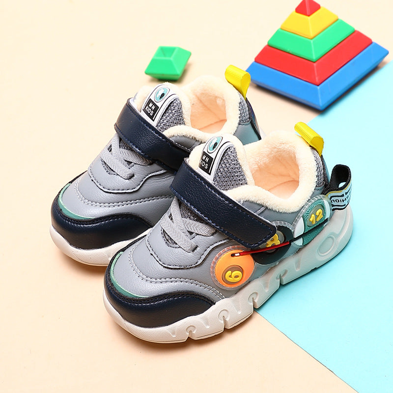 The Leather Hearth: Leather Short-Plush Boys’ Walking Cotton Shoes