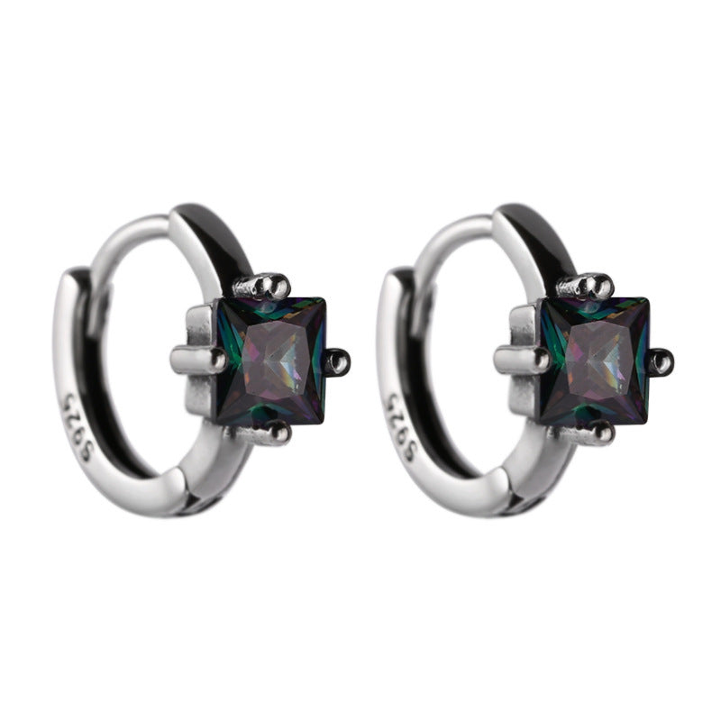 925 Sterling Silver Color Zircon Earrings