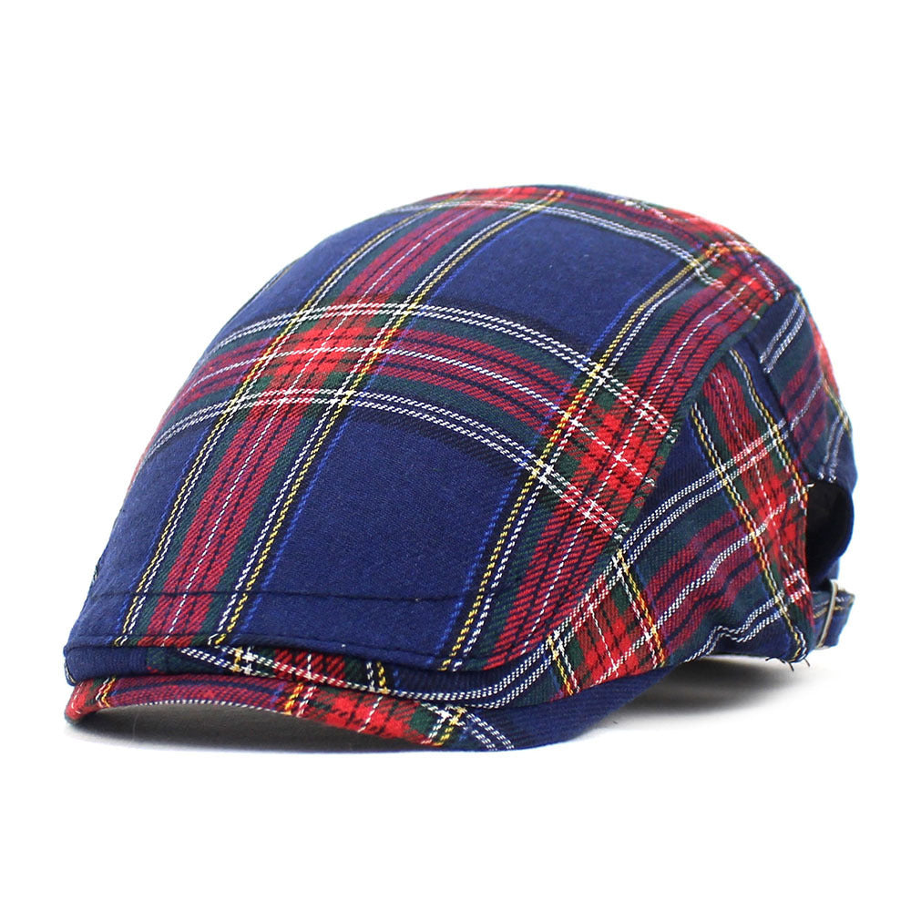 Retro Plaid Beret Men's And Women's Spring And Autumn Hat Casual Peaked Cap