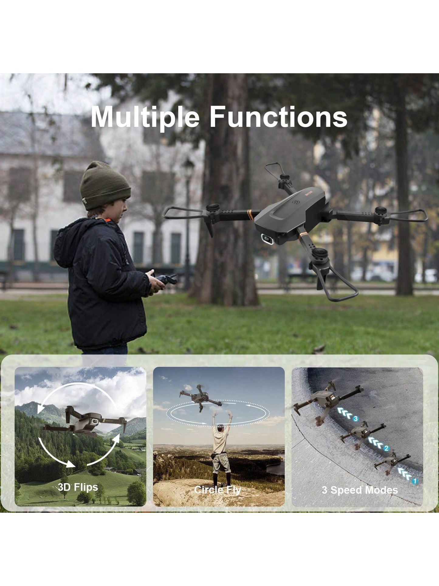 V4 Foldable Mini Drone With Camera 4K 1080P HD Drone ,3 Batteries,Drones For Adults Kids,Remote-controlled Quadcopter,Logistics Is Randomly Sent By UPS,USPS,