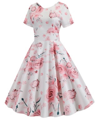 Printed short sleeve dress