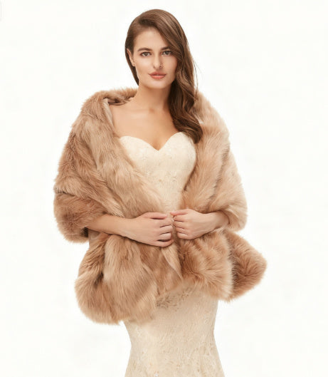 Fashionable And Elegant Dress With A Wool Shawl