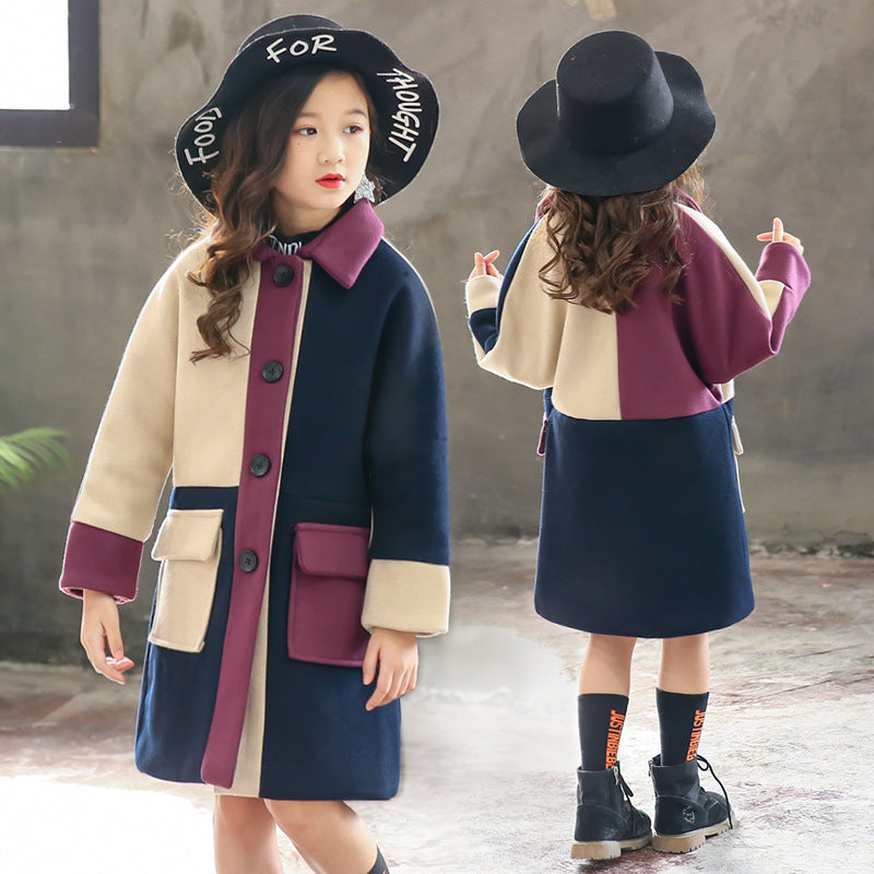 The Woolen Heritage: Big Kids’ Korean Woolen Coat