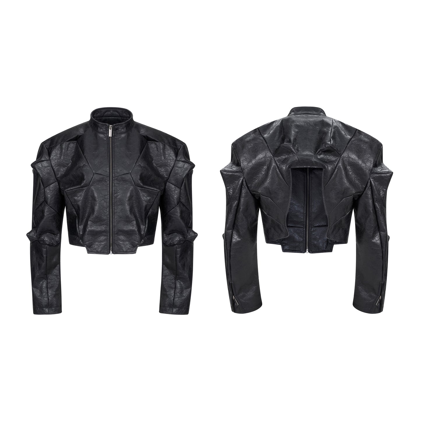 Special-Shaped Deconstruction Stitching PU Leather Pants Mens Autumn Avant-Garde Innovation