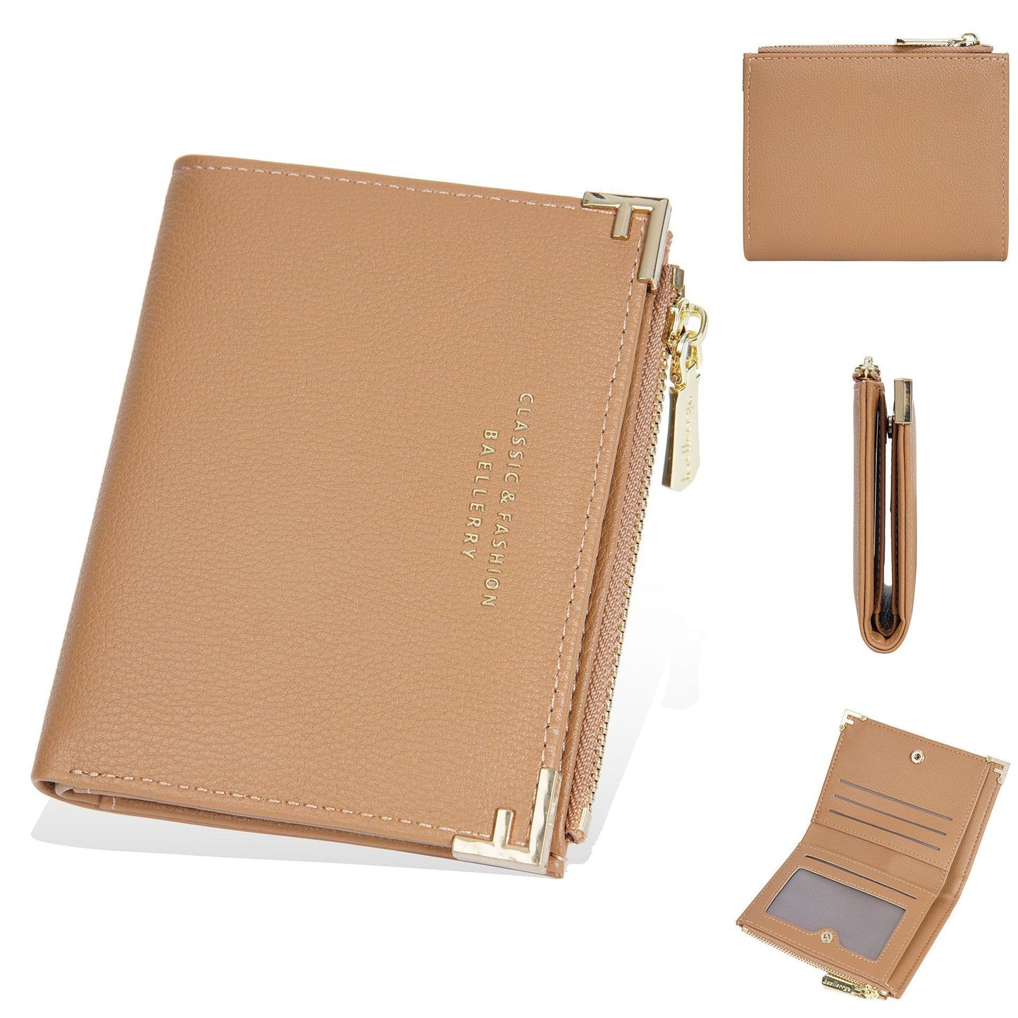 Women's Wallet Short Multiple Card Slots Zipper Bag Coin Purse