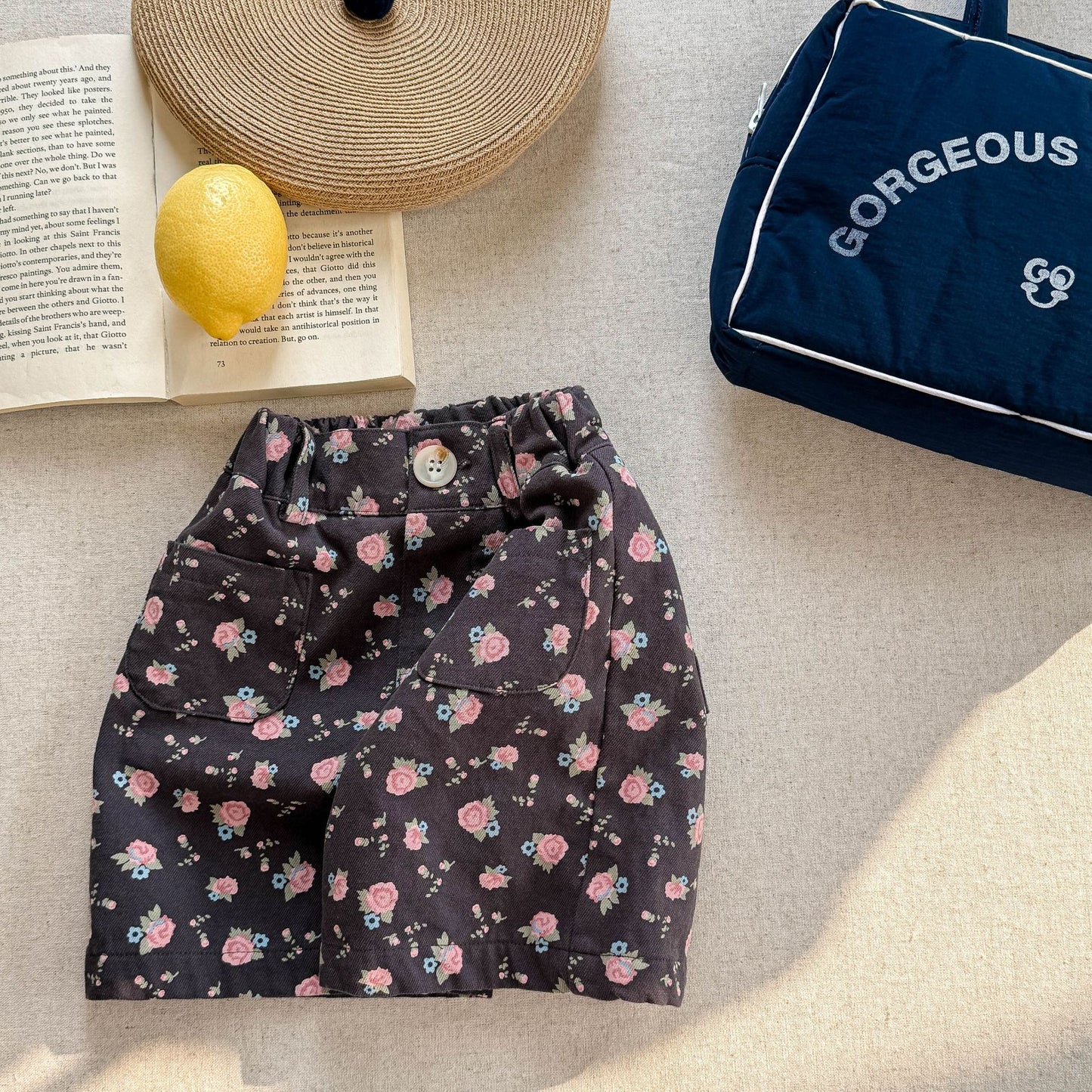 Summer Washed Cotton Shorts Girls' Pants