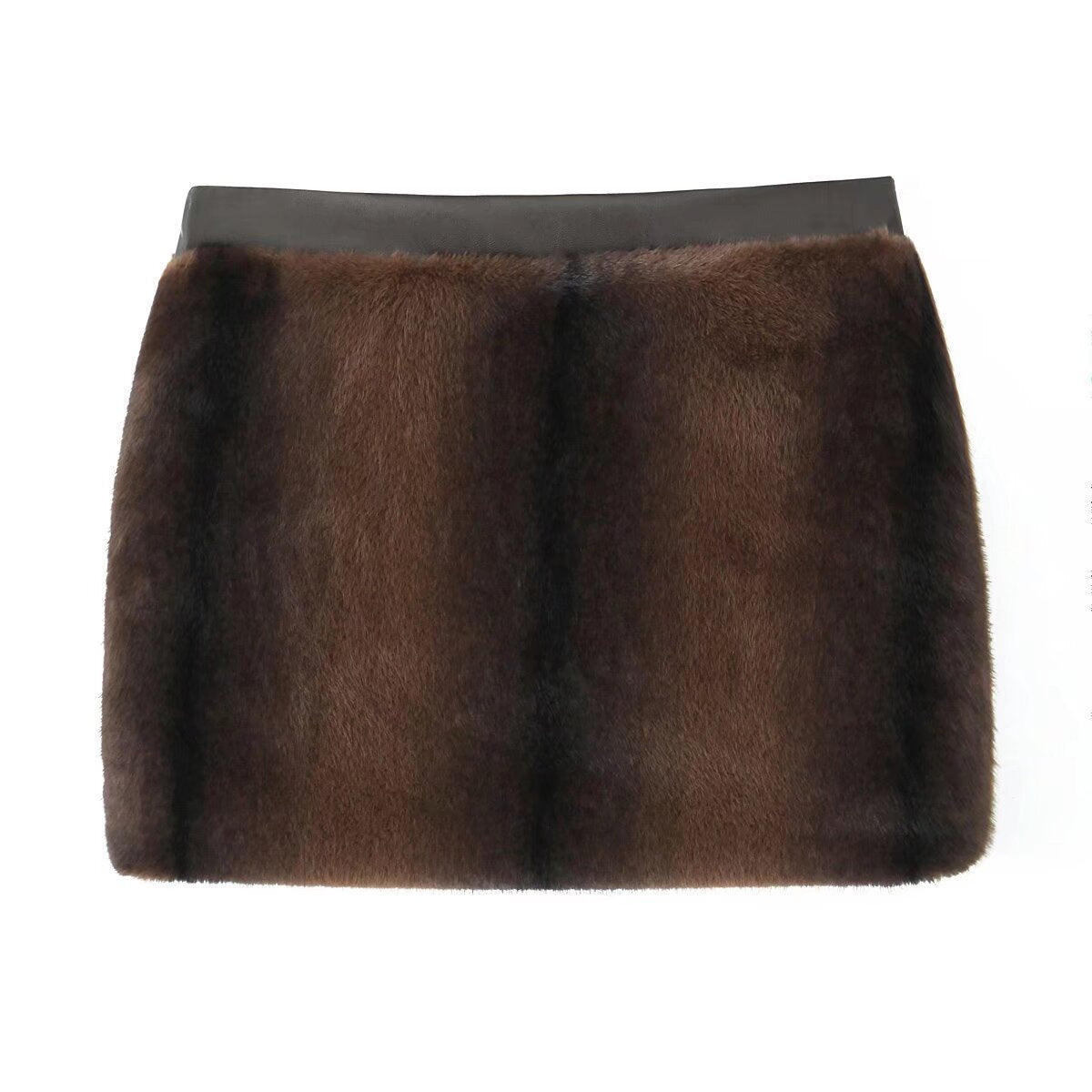 Elegant Artificial Fur Effect Skirt Women's Skirt