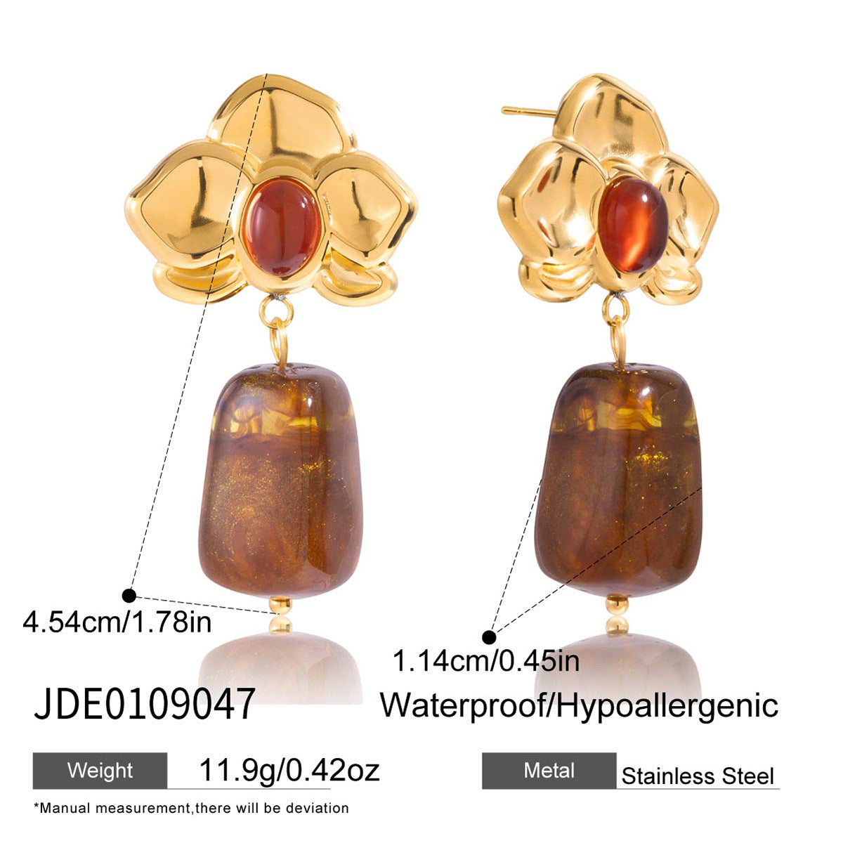 Resin Earrings Light Luxury High-grade Special-interest Design