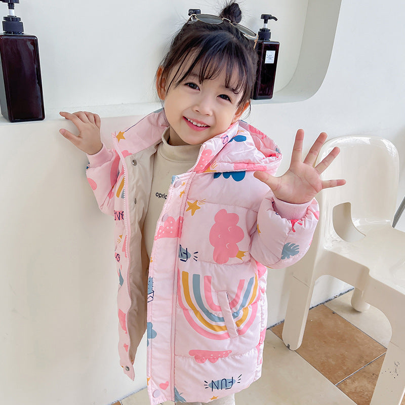 The Cloud Thickened: Mid-Length Cute Thickened Down Jacket