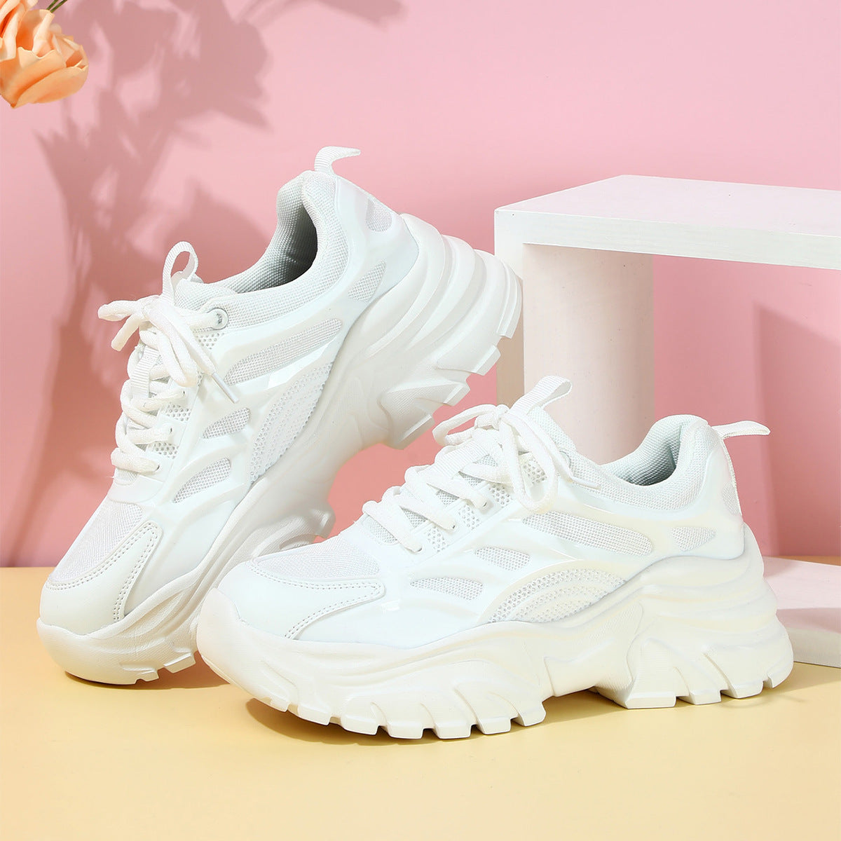 Trendy Thick Bottom Height Increasing Breathable Comfortable Four Seasons Leisure Sneaker