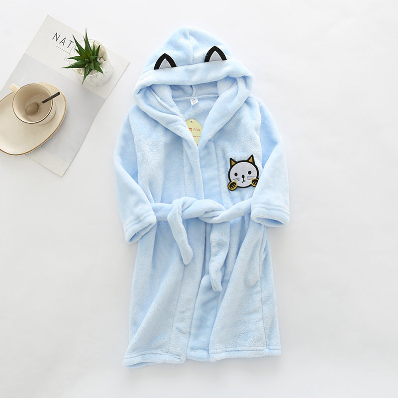 The Hooded Flannel: Boys’ Home Wear Bathrobe