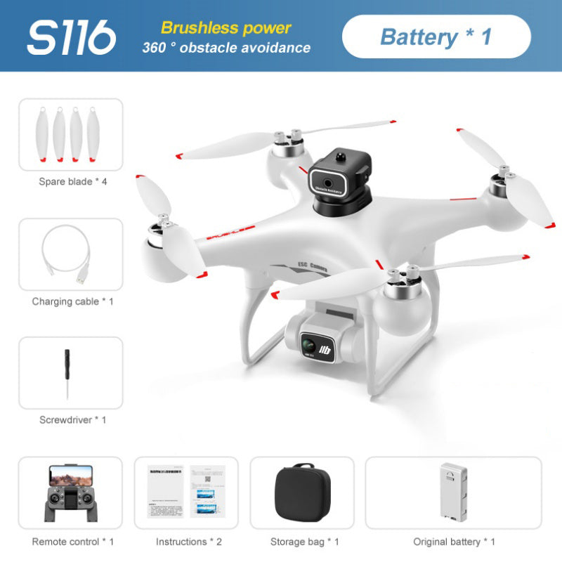 S116 Brushless Drone With Four-Way Obstacle Avoidance, HD Aerial Photography, Optical Flow Positioning, Remote Control, Long Battery Life