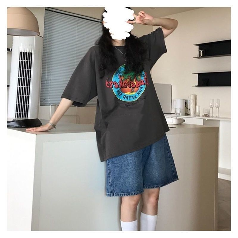 Retro Wide Leg Denim Capris For Women