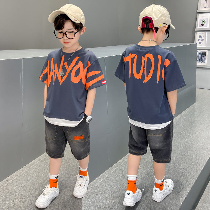 The Trendy Kinetic: Big Boy’s Short-Sleeve Trendy Suit T-Shirt