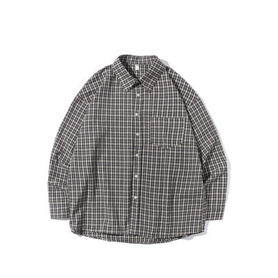 Retro Long Sleeve Plaid Shirt For Men