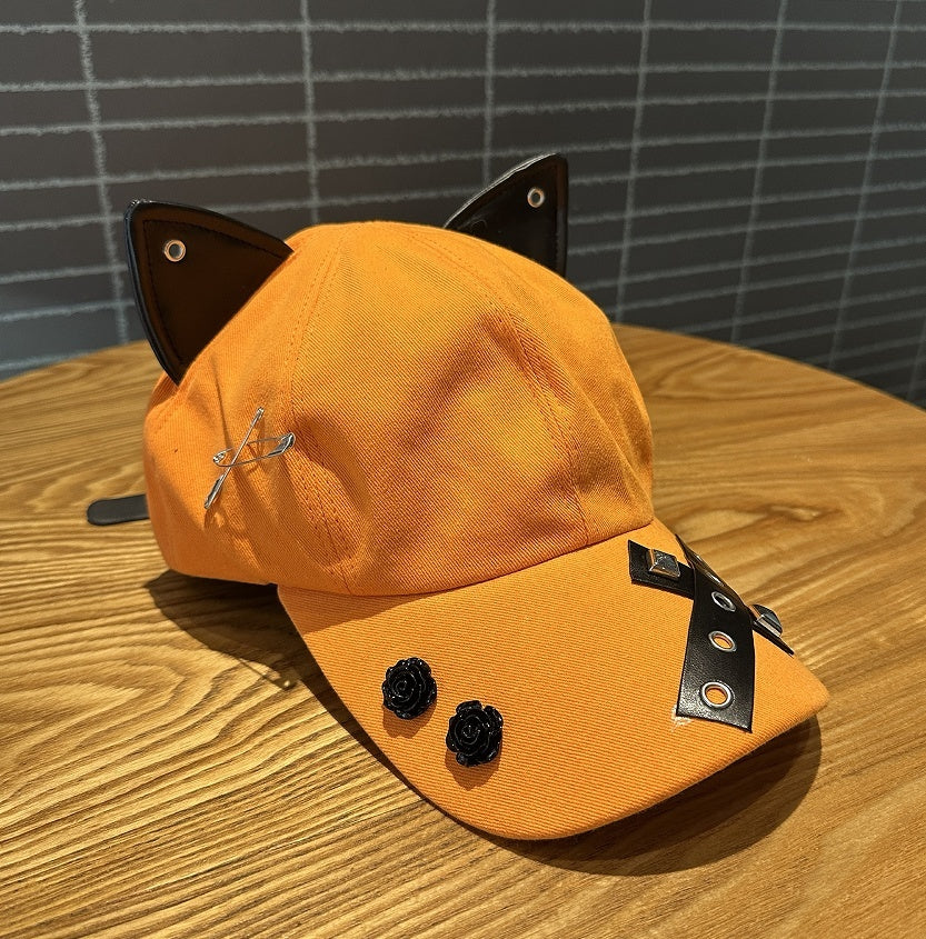 A Niche Baseball Cap With Three-dimensional Cat Ears