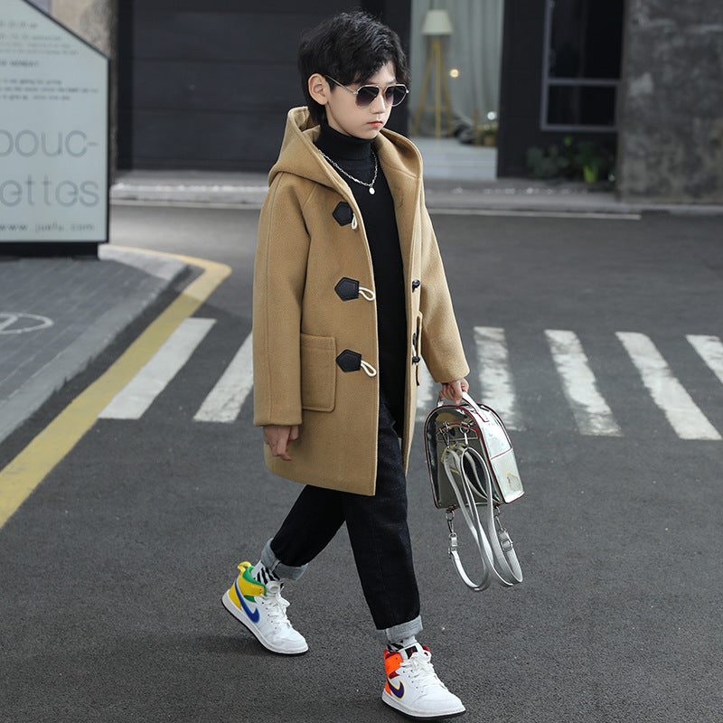 The Woolen Hearth: Thickened Artisan Woolen Coat for Boys