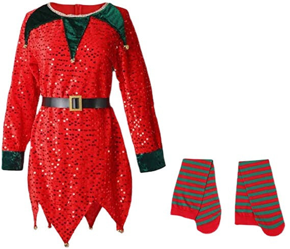 The Festive Sprite: Sequin Elf Holiday Costume