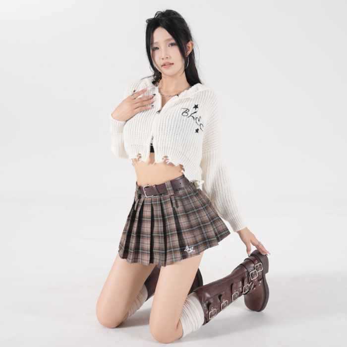 New High Waist American Retro A- Line Skirt Short