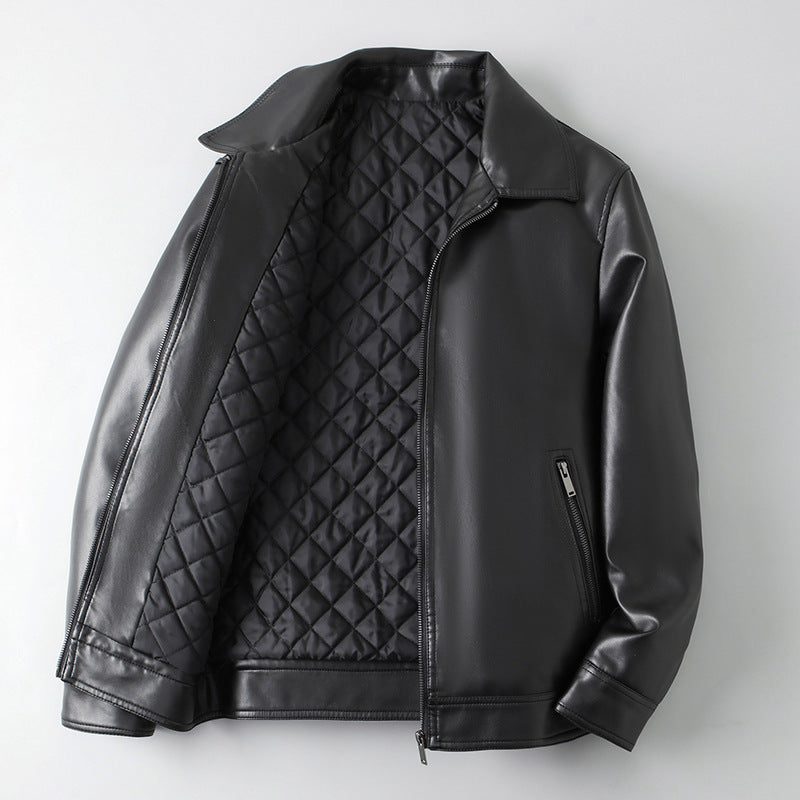 Leather Lapel Light Business Mens Jacket Professional Lightweight
