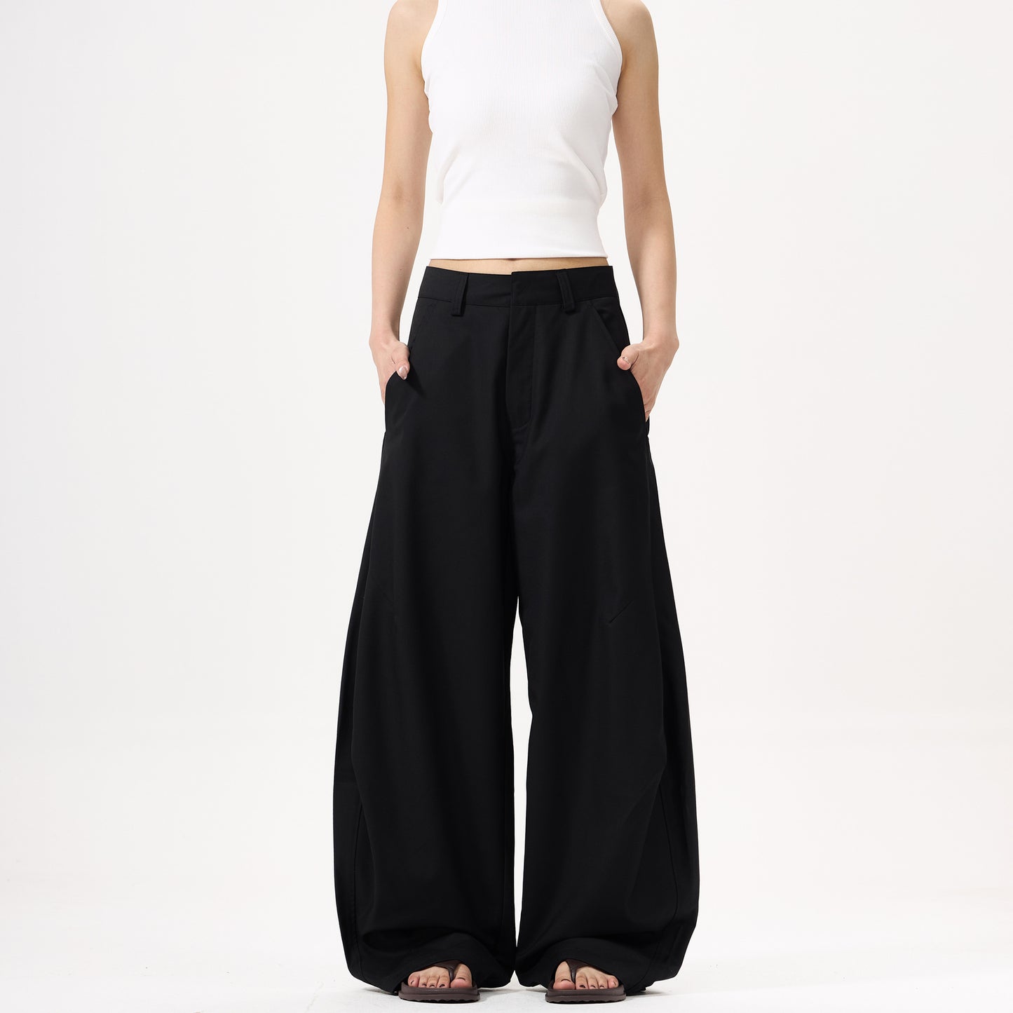 Retro Inspired Pleated Wide Leg Pants For Women Comfortable Casual Everyday Wear