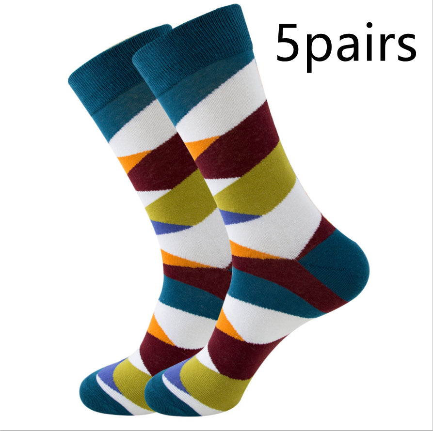 The Wave Monogram: Striped Square Tube & Wave Design Socks