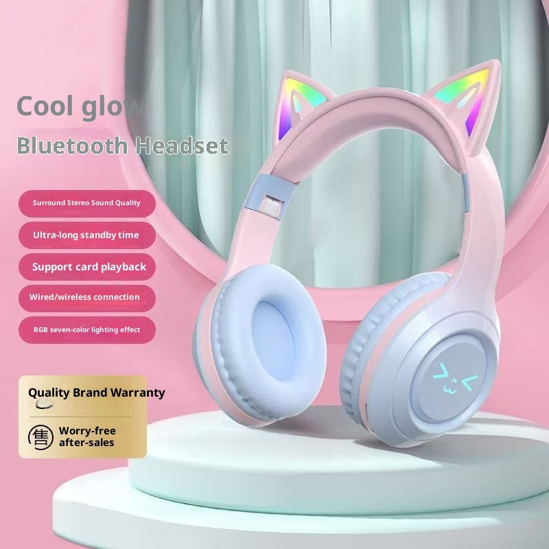 KittyWave: Cute Cat Ear Wireless Bluetooth Headphones