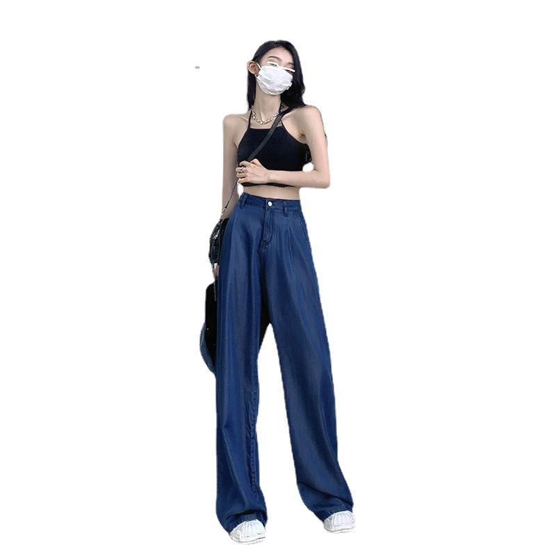 Summer Thin Dark Blue Jeans For Women