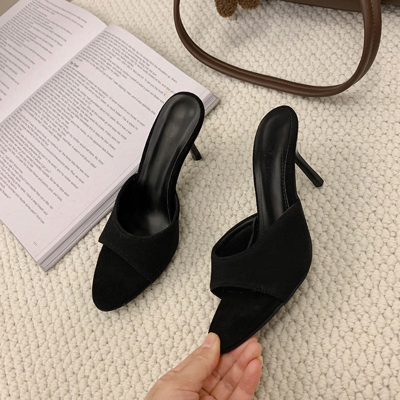 Womens Soft Leather High Heel Slippers For Warm Winter Nights And Cozy Home